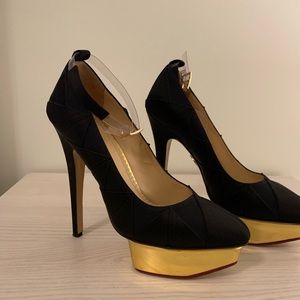 Charlotte Olympia Black Gold Pumps Limited Edition